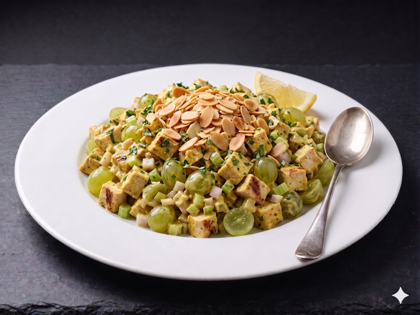 Salada de Frango ao Caril com Uvas